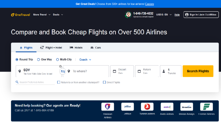 OneTravel.com screenshot